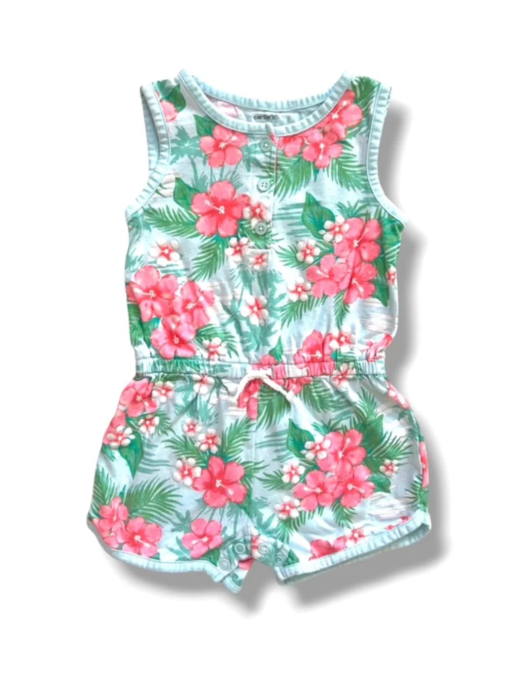 🍄3/$15 Carter’s Tropical Floral Romper 18 Months Hibiscus Print